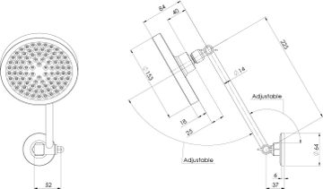 Pina All Directional Shower Arm &amp;amp; 150mm Round Rose by Phoenix Tapware - view 3