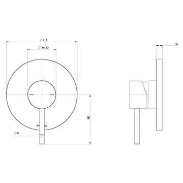 Pina Shower / Wall Mixer (Trim Kit Only) by Phoenix Tapware - view 3