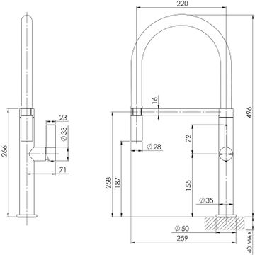 Prize Flexible Coil Sink Mixer 220mm by Phoenix Tapware - view 3
