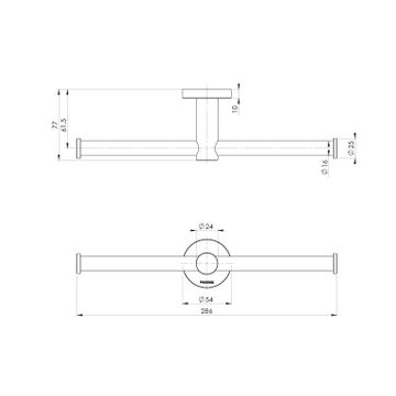 Radii Double Toilet Roll Holder Round Plate by Phoenix Tapware - view 3