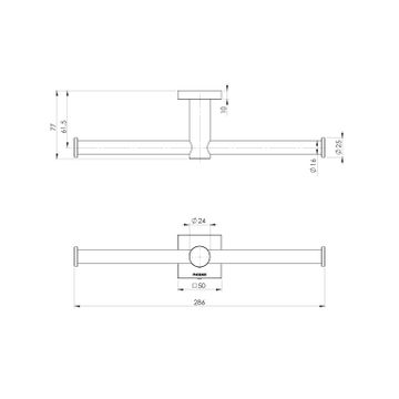 Radii Double Toilet Roll Holder Square Plate by Phoenix Tapware - view 3