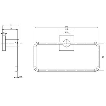 Radii Hand Towel Holder Square Plate by Phoenix Tapware - view 3