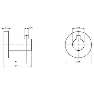 Radii Robe Hook Round Plate by Phoenix Tapware - view 3