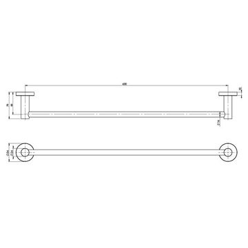Radii Single Towel Rail 600mm Round Plate by Phoenix Tapware - view 3