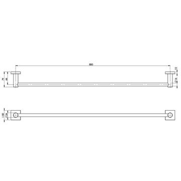 Radii Single Towel Rail 800mm Square Plate by Phoenix Tapware - view 3