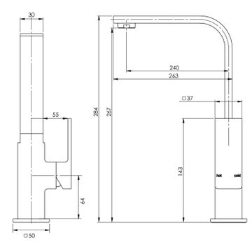 Radii Sink Mixer 240mm by Phoenix Tapware - view 3