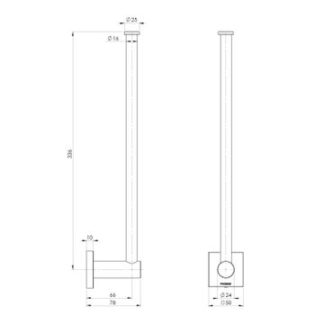 Radii Spare Toilet Roll Holder Square Plate by Phoenix Tapware - view 3