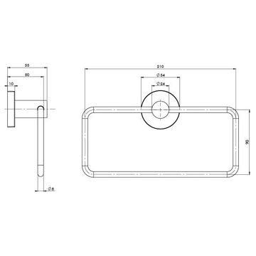 Radii SS 316 Hand Towel Holder Round Plate by Phoenix Tapware - view 3