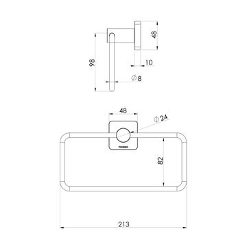 Radii SS 316 Hand Towel Holder Square Plate by Phoenix Tapware - view 3