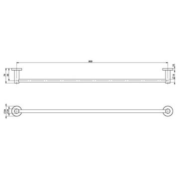 Radii SS 316 Single Towel Rail 800mm Round Plate by Phoenix Tapware - view 3