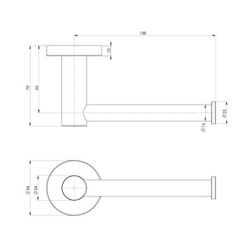 Radii SS 316 Toilet Roll Holder Round Plate by Phoenix Tapware - view 3