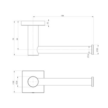 Radii Toilet Roll Holder Square Plate by Phoenix Tapware - view 3
