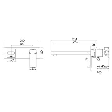 Radii Wall Bath Mixer Set 230mm by Phoenix Tapware - view 3