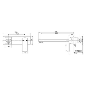 Radii Wall Bath Mixer Set 280mm by Phoenix Tapware - view 3