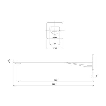 Radii Wall Bath Outlet 280mm by Phoenix Tapware - view 3