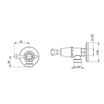 Rhapsody Lever Washing Machine Stops by Phoenix Tapware - view 3