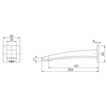 Rush Wall Basin Outlet 180mm by Phoenix Tapware - view 3