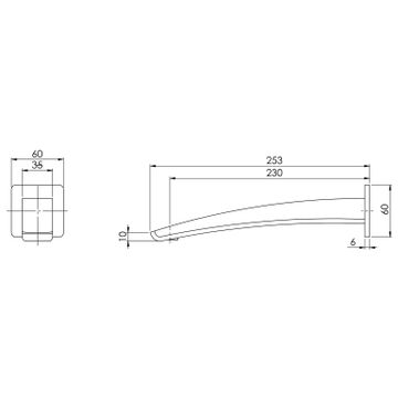 Rush Wall Basin Outlet 230mm by Phoenix Tapware - view 3