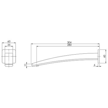 Rush Wall Basin Outlet 280mm by Phoenix Tapware - view 3