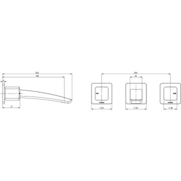 Rush Wall Bath Set by Phoenix Tapware - view 3