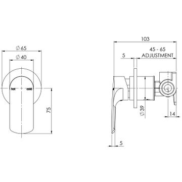 Subi Shower / Wall Mixer by Phoenix Tapware - view 3