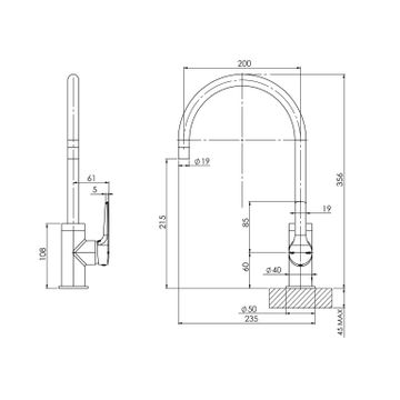 Subi Sink Mixer 200mm Gooseneck by Phoenix Tapware - view 3