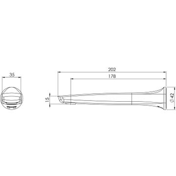 Subi Wall Bath Outlet 180mm by Phoenix Tapware - view 3