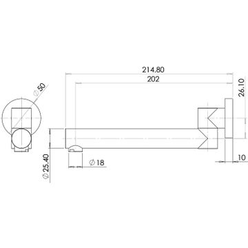 Swivel Bath Outlet 200mm Round by Phoenix Tapware - view 3