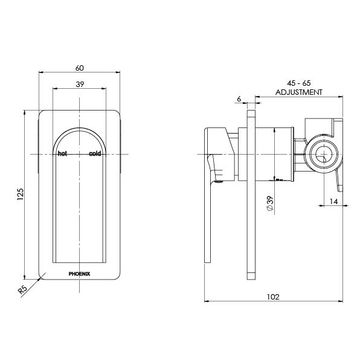 Teel Shower / Wall Mixer by Phoenix Tapware - view 3