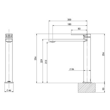 Teel Vessel Mixer by Phoenix Tapware - view 3