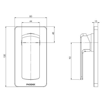 Teva Shower / Wall Mixer (Trim Kit Only) by Phoenix Tapware - view 3