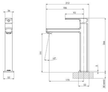 Teva Vessel Mixer - 6 Star - Lead Free by Phoenix Tapware - view 3