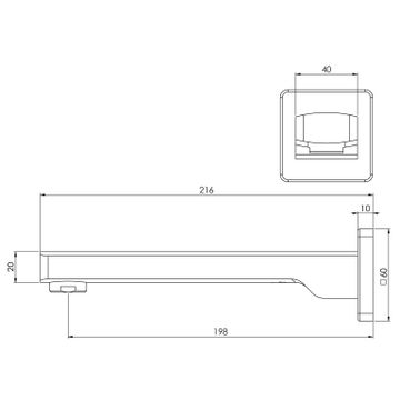 Teva Wall Bath Outlet 200mm by Phoenix Tapware - view 3