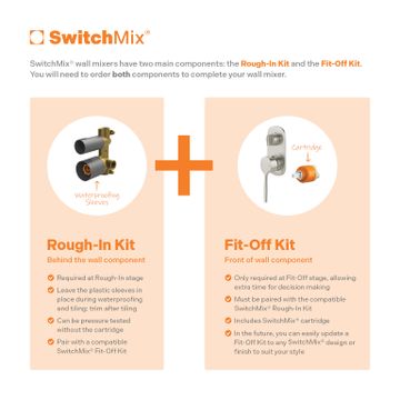Vask SwitchMix Shower / Bath Diverter Mixer (Fit-Off Kit Only) - Lead Free by Phoenix Tapware - view 3
