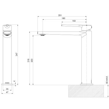 Vask Vessel Mixer - Lead Free by Phoenix Tapware - view 3