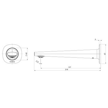 Vask Wall Basin / Bath Outlet 200mm - Lead Free by Phoenix Tapware - view 3
