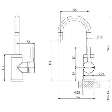 Vivid Basin Mixer 120mm Gooseneck by Phoenix Tapware - view 3