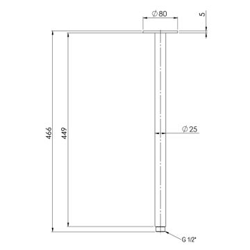 Vivid Ceiling Arm 450mm by Phoenix Tapware - view 3