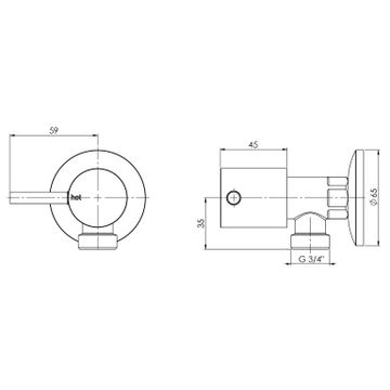 Vivid Pin Lever Washing Machine Stops by Phoenix Tapware - view 3