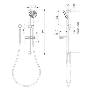 Vivid Premium Rail Shower by Phoenix Tapware - view 3