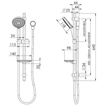 Vivid Rail Shower by Phoenix Tapware - view 3