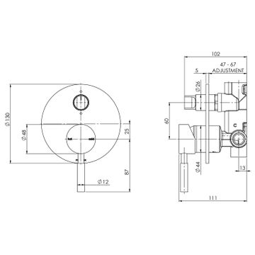 Vivid Shower / Bath Diverter Mixer by Phoenix Tapware - view 3