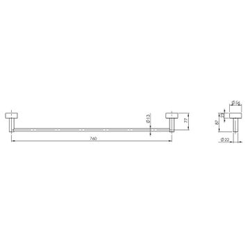 Vivid Single Towel Rail 760mm by Phoenix Tapware - view 3