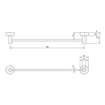 Vivid Single Towel Rail 900mm by Phoenix Tapware - view 3
