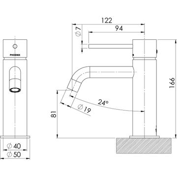Vivid Slimline Basin Mixer Curved Outlet - Lead Free by Phoenix Tapware - view 3