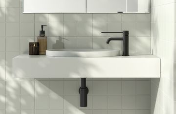 Vivid Slimline Basin Mixer Curved Outlet with Extended Lever by Phoenix Tapware - view 4