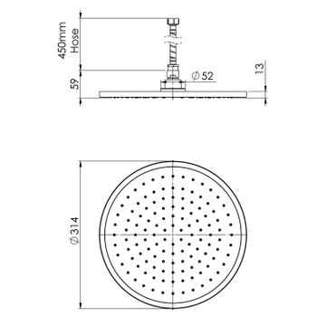 Vivid Slimline Flush Mount Ceiling Shower 300mm Round by Phoenix Tapware - view 3