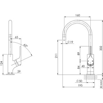 Vivid Slimline Oval Sink Mixer 160mm Gooseneck by Phoenix Tapware - view 3