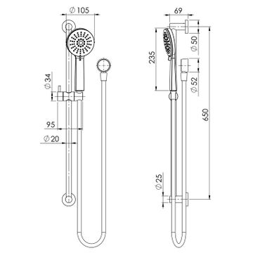 Vivid Slimline Rail Shower by Phoenix Tapware - view 3