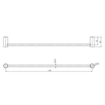 Vivid Slimline Single Towel Rail 600mm by Phoenix Tapware - view 3